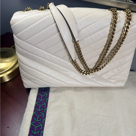 Tory Burch Kira Cream Shoulder Bag Large Size - Picture 2 of 4